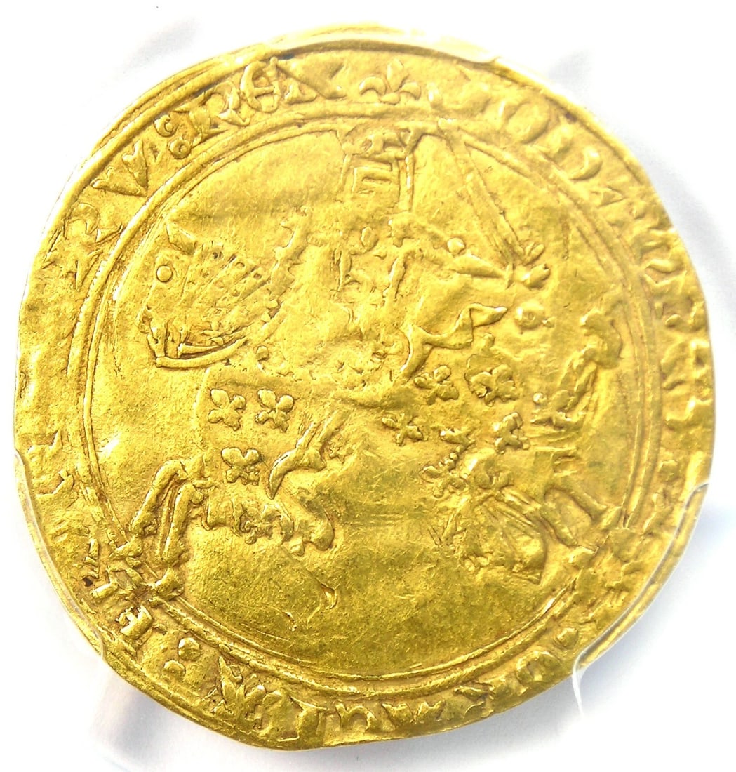 1350-64 FRANCE GOLD FRANC A CHEVAL JEAN LE BON COIN: 1350-64 France Gold Franc a Cheval Jean le Bon Coin Year : 1350 Denomination : Franc a Cheval Country of Origin : France Accessories: None Accessories Notice: When purchasing pre-owned goods, please r