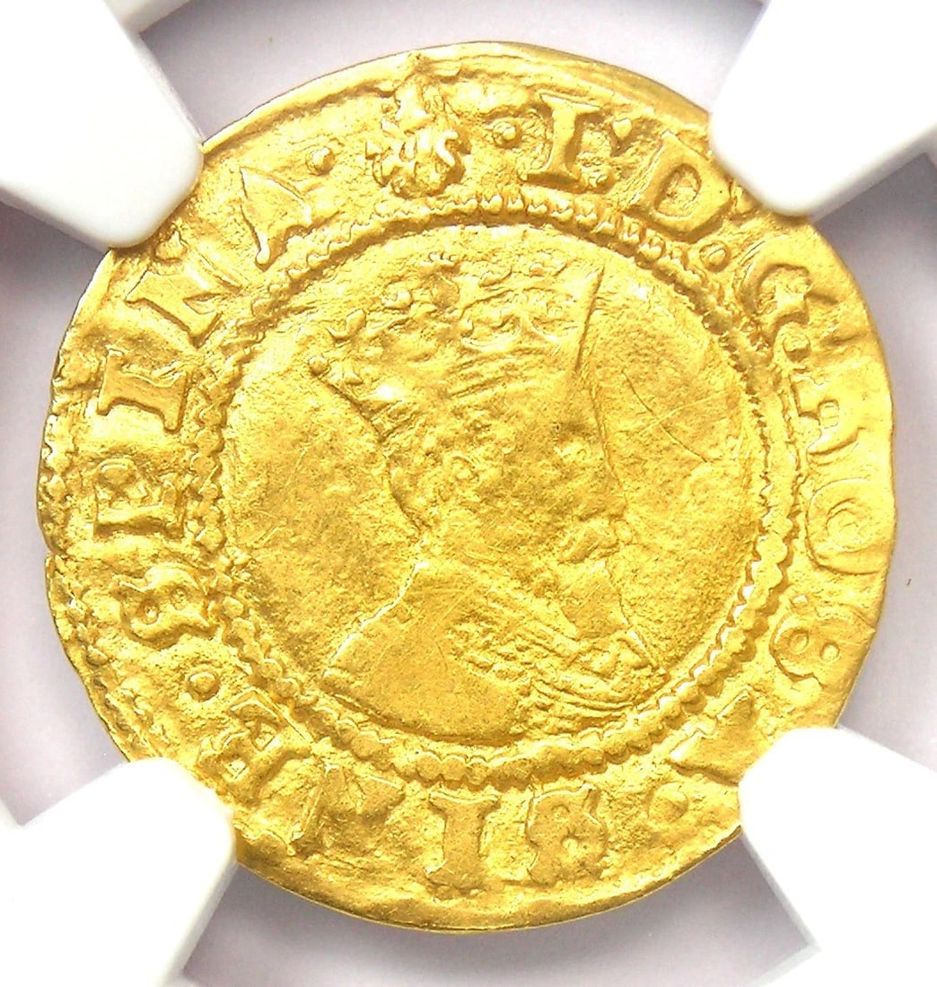 1605-06 BRITAIN ENGLAND GOLD JAMES I HALF CROWN COIN (1 of 4)
