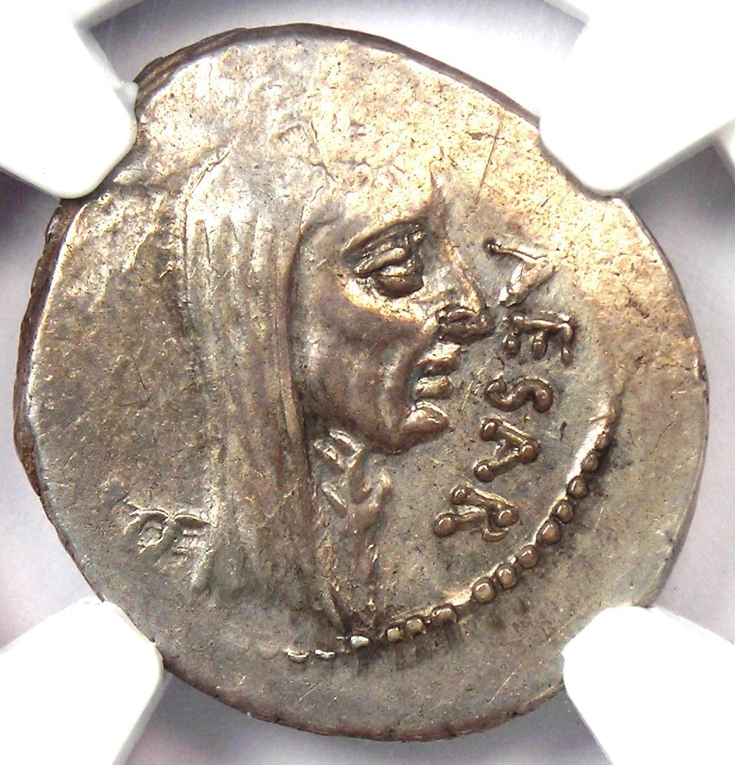 JULIUS CAESAR AR DENARIUS (P. SEPULLIUS MACER) COIN (1 of 5)