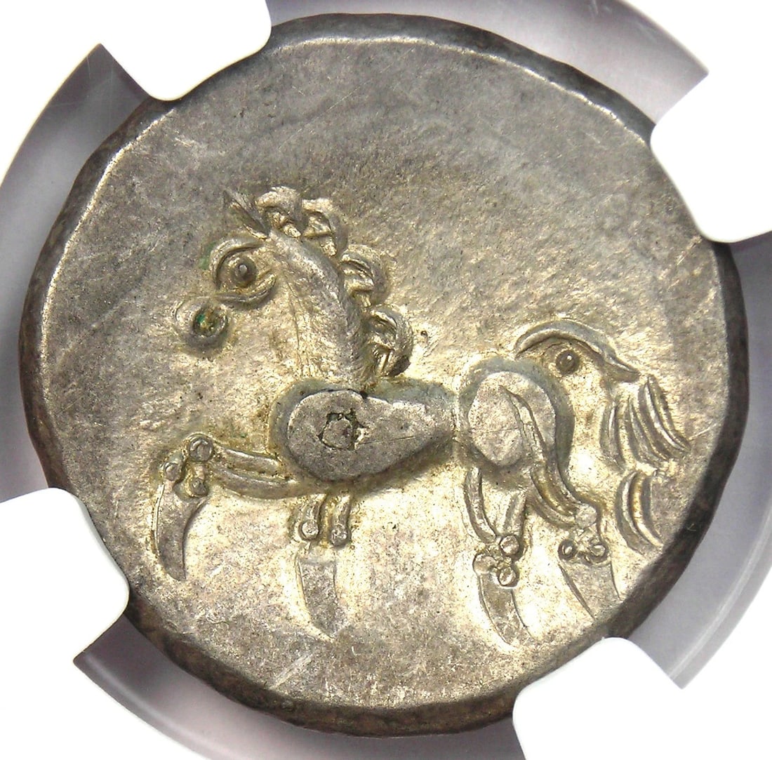 CELTS NORICUM AR TETRADRACHM SAMOBOR HORSE CELTIC COIN (1 of 3)