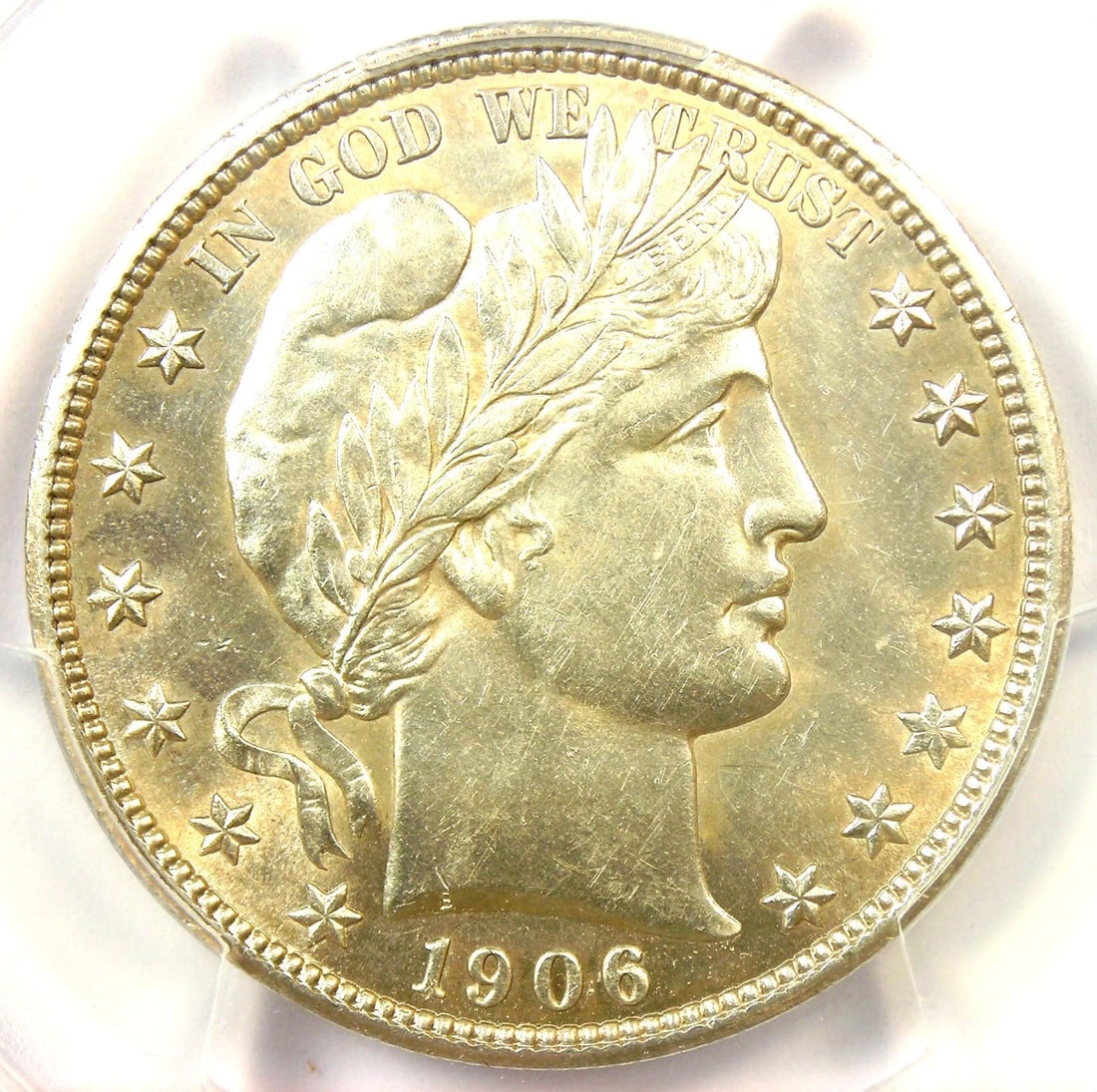 1906 BARBER HALF DOLLAR RARE COIN: 1906 Barber Half Dollar Rare Coin Year : 1906 Denomination : 50C Country of Origin : United States Accessories: None Accessories Notice: When purchasing pre-owned goods, please refer to the photos of 