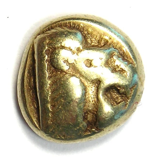 LESBOS MYTILENE EL HECTE LION HEKTE ELECTRUM COIN (1 of 3)