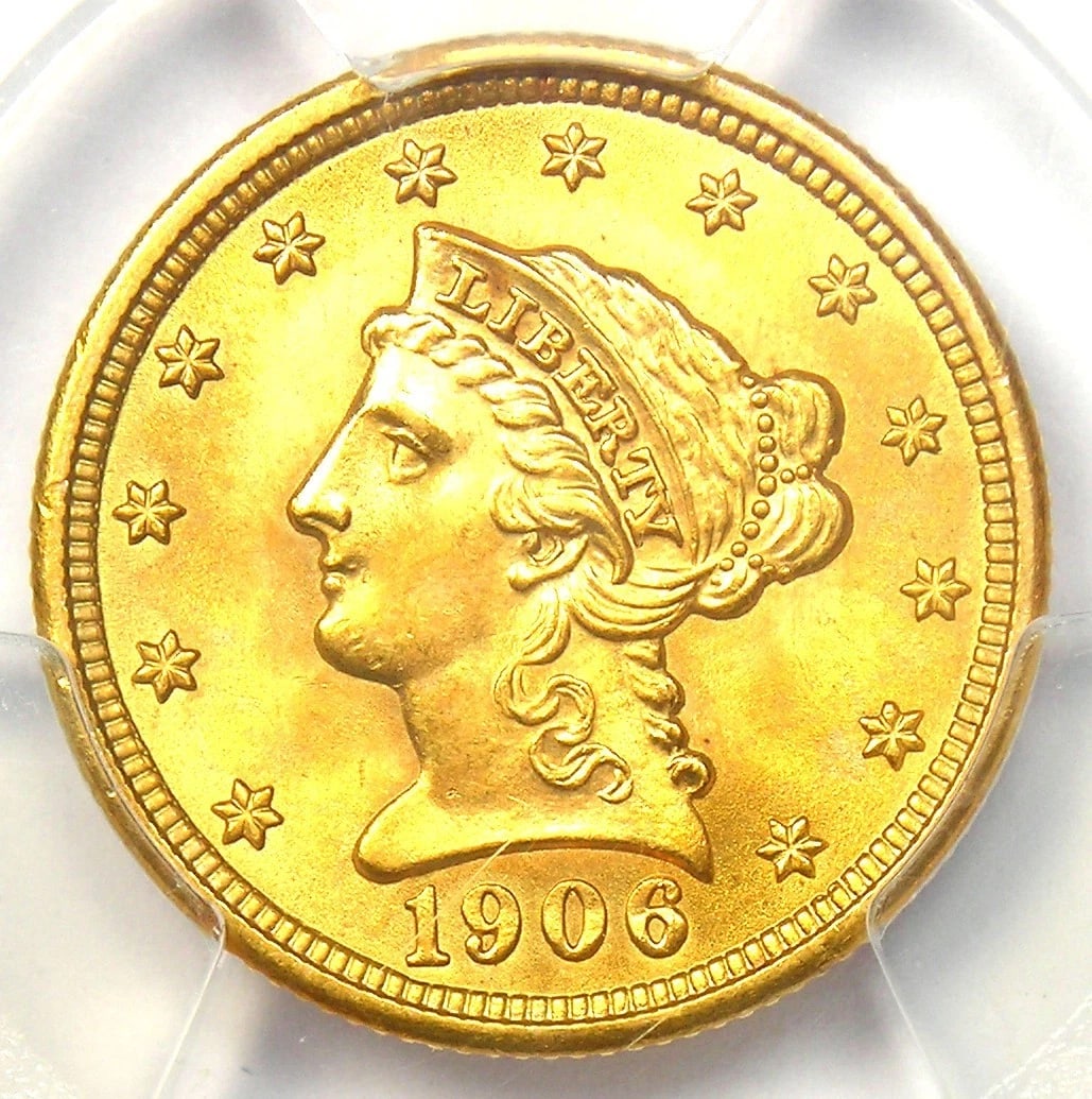 1906 LIBERTY GOLD QUARTER EAGLE $2.50 COIN (1 of 4)