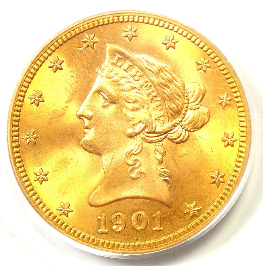 1901-S LIBERTY GOLD EAGLE $10 RARE COIN: 1901-S Liberty Gold Eagle $10 Rare Coin Year : 1901 Denomination : $10 Country of Origin : United States Accessories: None Accessories Notice: When purchasing pre-owned goods, please refer to the phot
