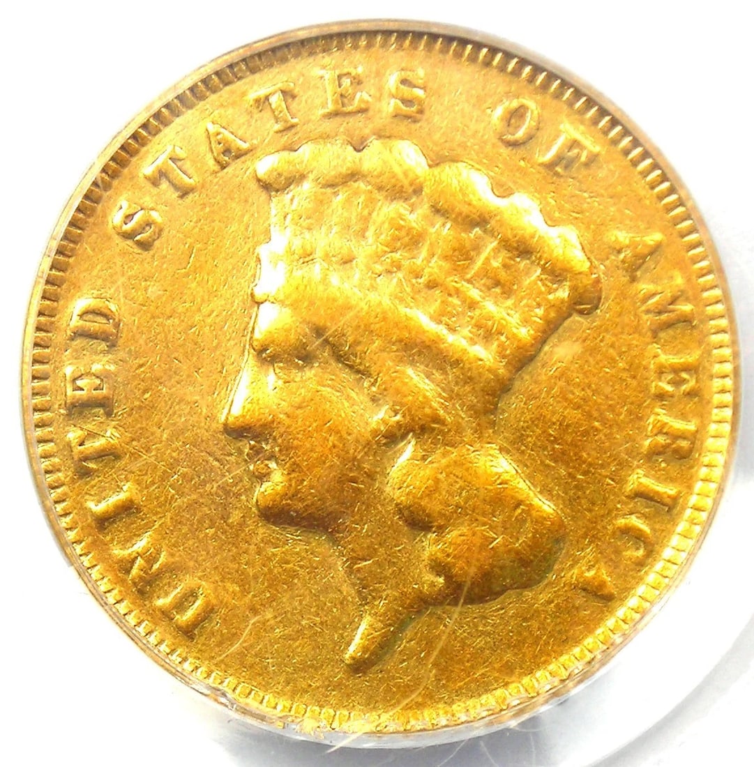 1871 THREE DOLLAR INDIAN GOLD COIN $3 (1 of 2)