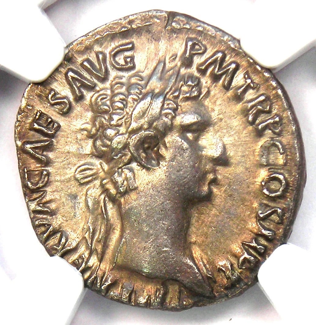 NERVA AR DENARIUS SILVER ROMAN COIN (1 of 3)