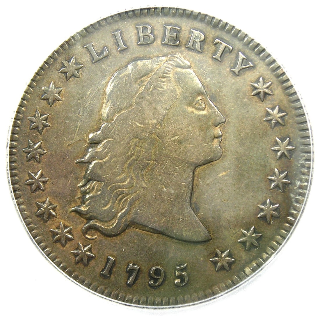 1795 FLOWING HAIR SILVER DOLLAR $1 3 LEAVES COIN: 1795 Flowing Hair Silver Dollar $1 3 Leaves Coin Year : 1795 Denomination : $1 Country of Origin : United States Accessories: None Accessories Notice: When purchasing pre-owned goods, please refer to 