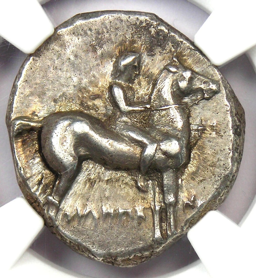 CALABRIA TARAS AR DIDRACHM SILVER COIN (1 of 3)
