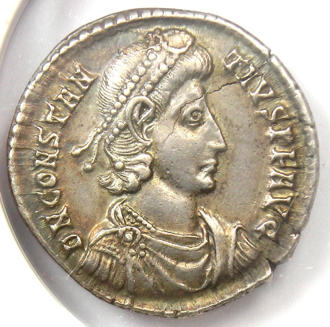CONSTANTIUS II SILVER AR HEAVY SILIQUA COIN (1 of 4)