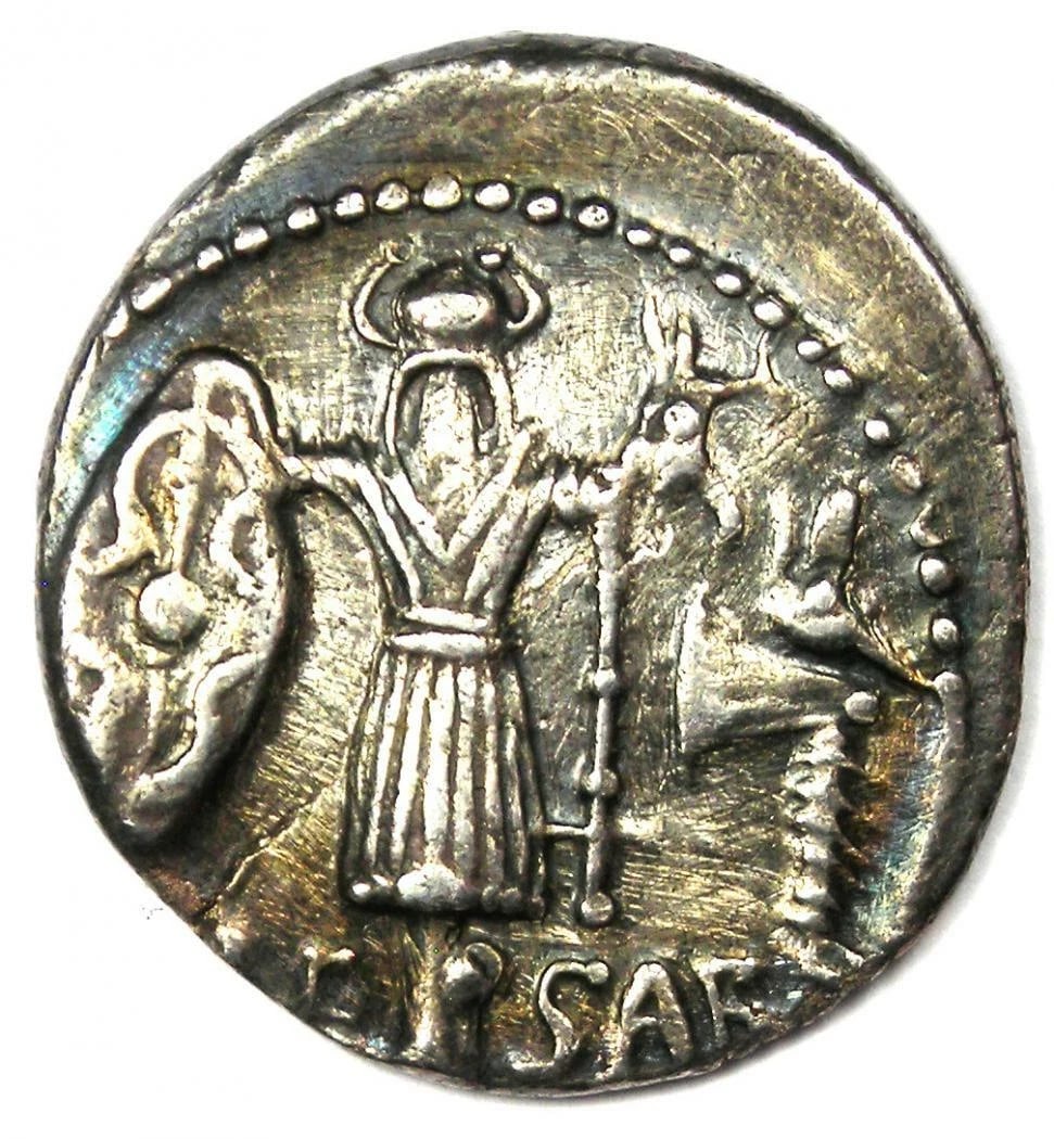 JULIUS CAESAR AR DENARIUS COIN - 4