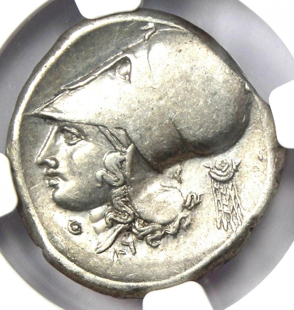 ACARNANIA THYRRHEIUM AR STATER 300 BC PEGASUS AND ATHENA COIN: Acarnania Thyrrheium AR Stater 300 BC Pegasus and Athena Coin Year : 300 BC Denomination : Stater Country of Origin : Greece Accessories: None Accessories Notice: When purchasing pre-owned goods,