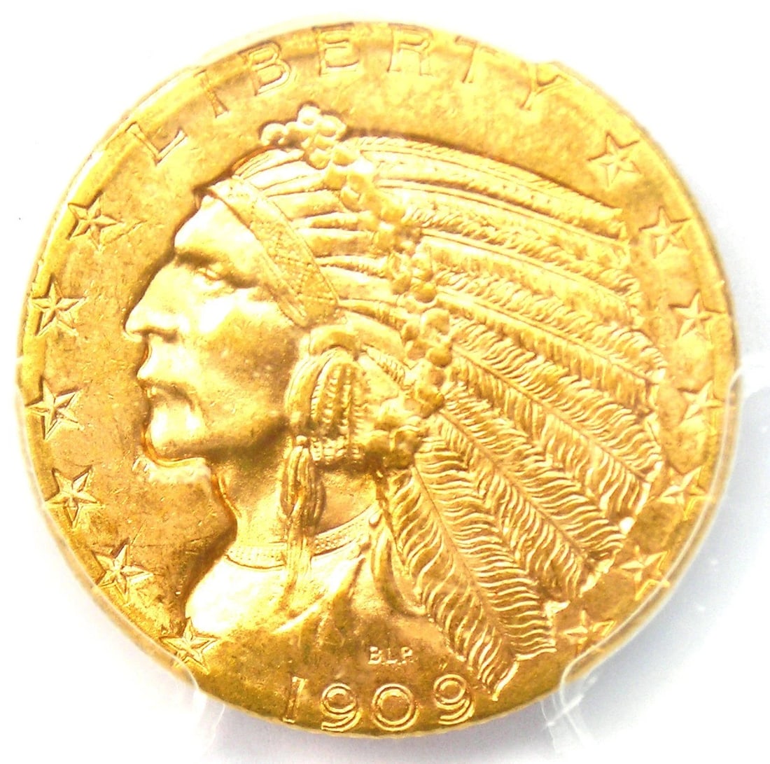 1909-D INDIAN GOLD HALF EAGLE $5 COIN: 1909-D Indian Gold Half Eagle $5 Coin Year : 1909 Denomination : $5 Country of Origin : United States Accessories: None Accessories Notice: When purchasing pre-owned goods, please refer to the photos 