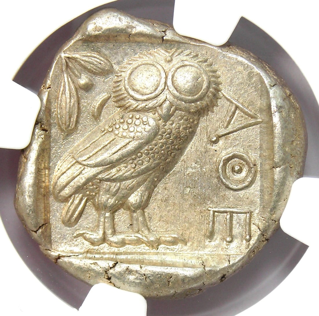 ATTICA ATHENS OWL AR TETRADRACHM SILVER COIN (1 of 3)