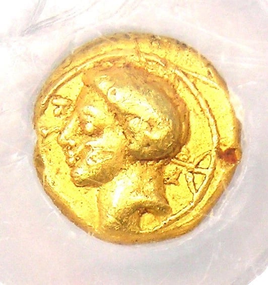 CYRENAICA CYRENE GOLD AV 1/10 STATER COIN (1 of 3)