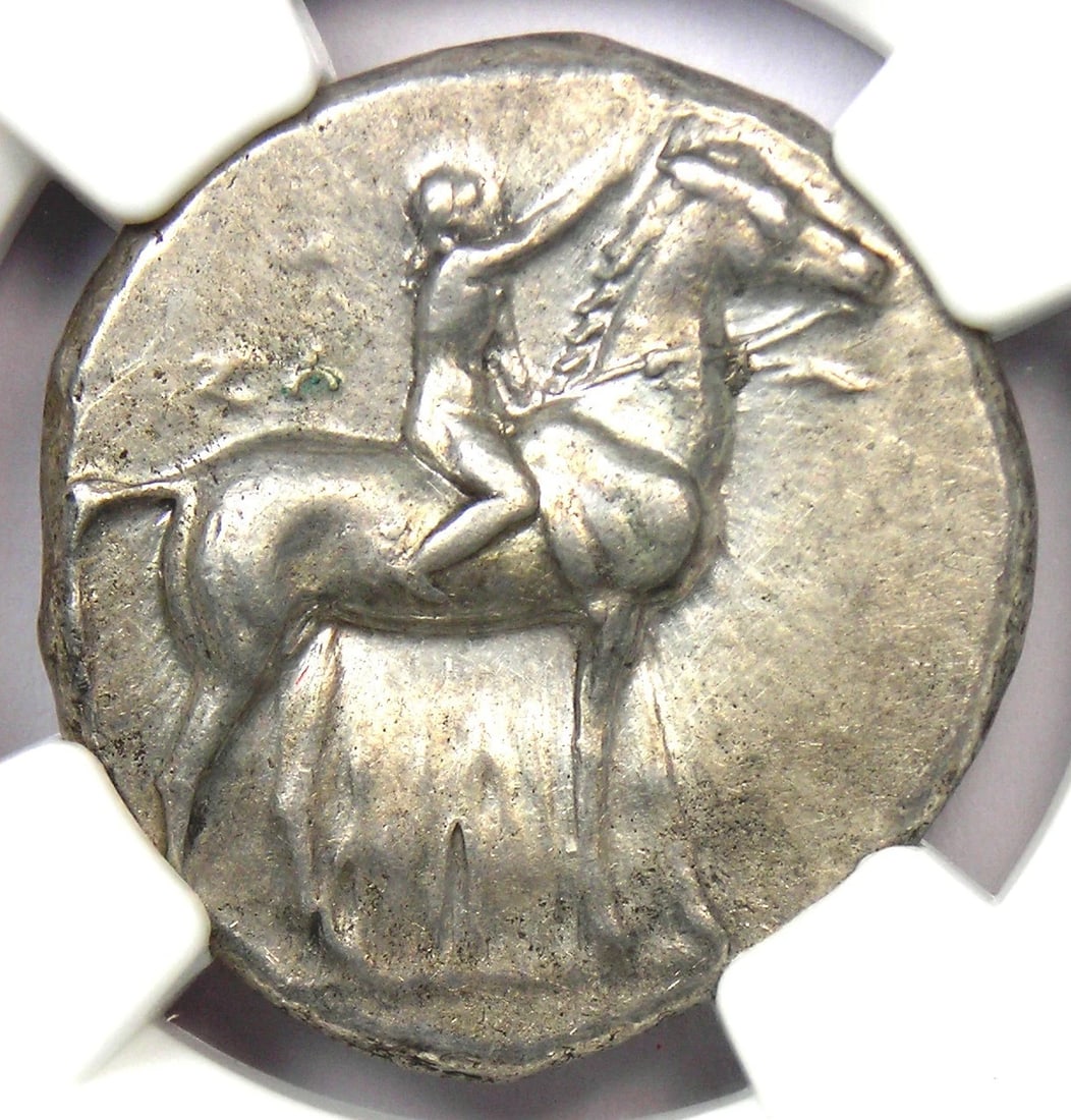 CALABRIA TARAS AR DIDRACHM SILVER COIN (1 of 3)