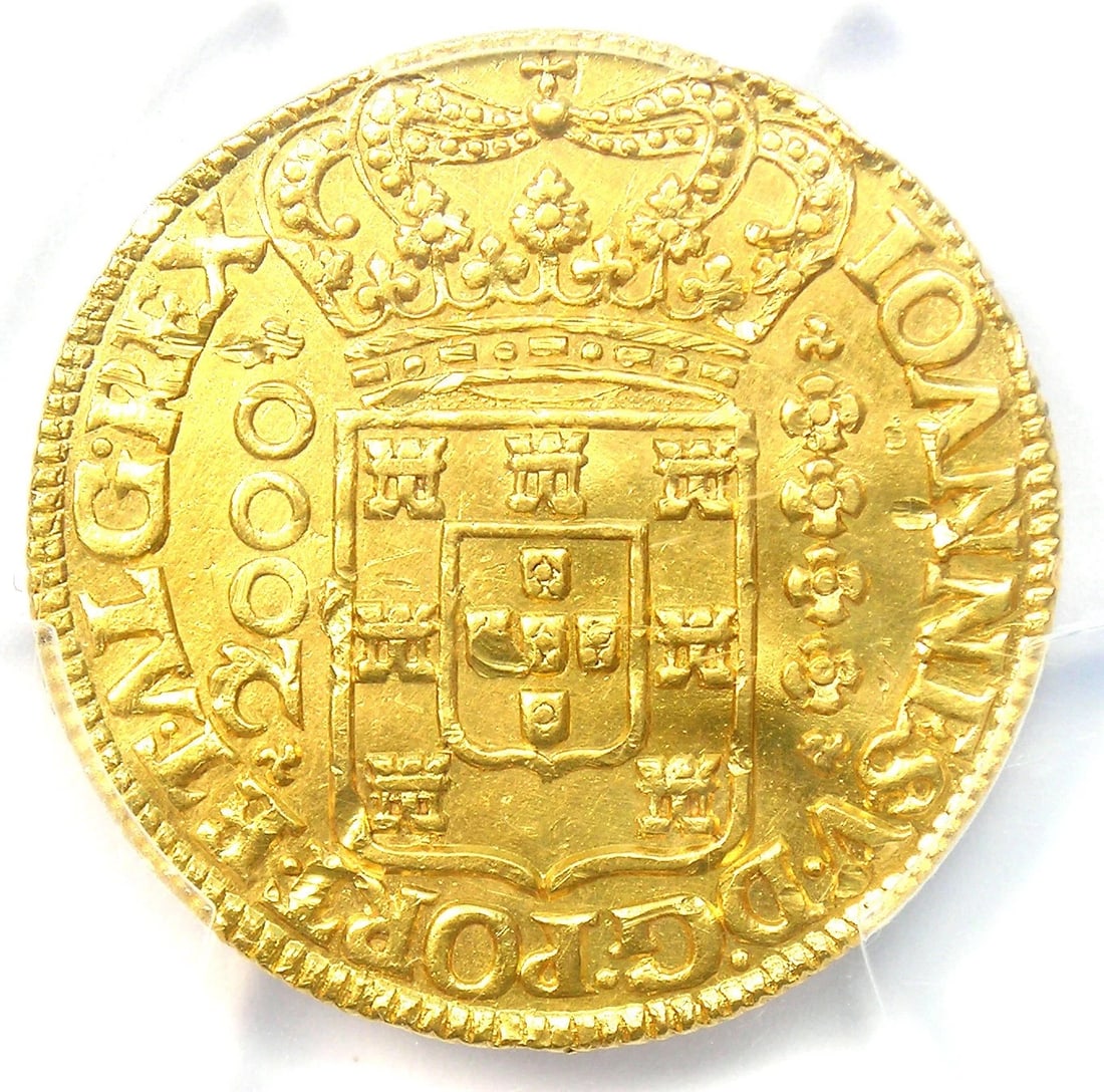 1726-M BRAZIL GOLD JOAO V 2000 REIS CROSS COIN (1 of 4)