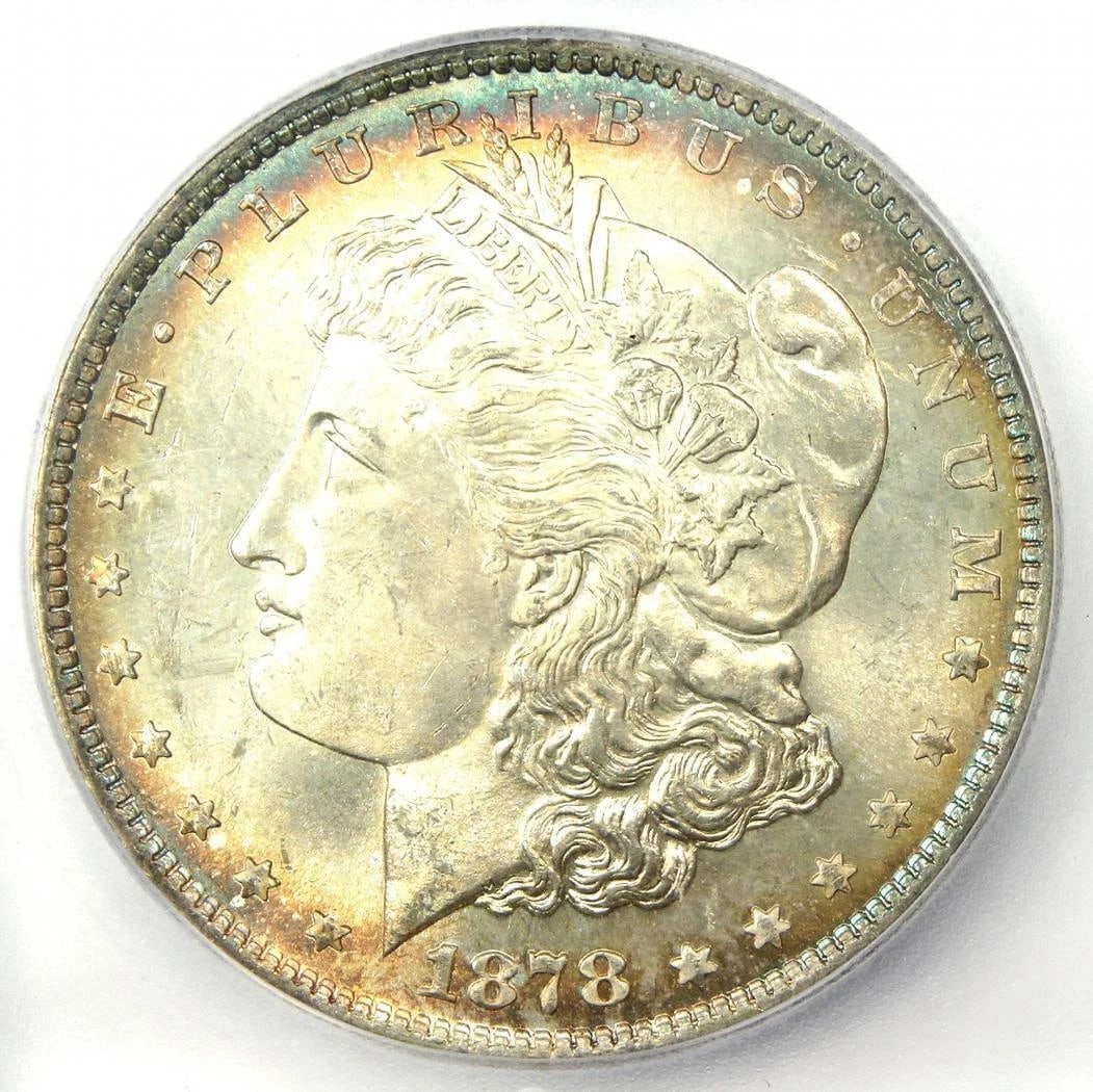 1878 REVERSE OF 1879 MORGAN SILVER DOLLAR $1 COIN: 1878 Reverse of 1879 Morgan Silver Dollar $1 Coin Year : 1878 Denomination : $1 Country of Origin : United States Accessories: None Accessories Notice: When purchasing pre-owned goods, please refer to