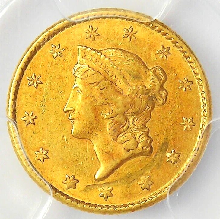 1849-C LIBERTY GOLD DOLLAR G$1 COIN: 1849-C Liberty Gold Dollar G$1 Coin Year : 1849 Denomination : $1 Country of Origin : United States Accessories: None Accessories Notice: When purchasing pre-owned goods, please refer to the photos of