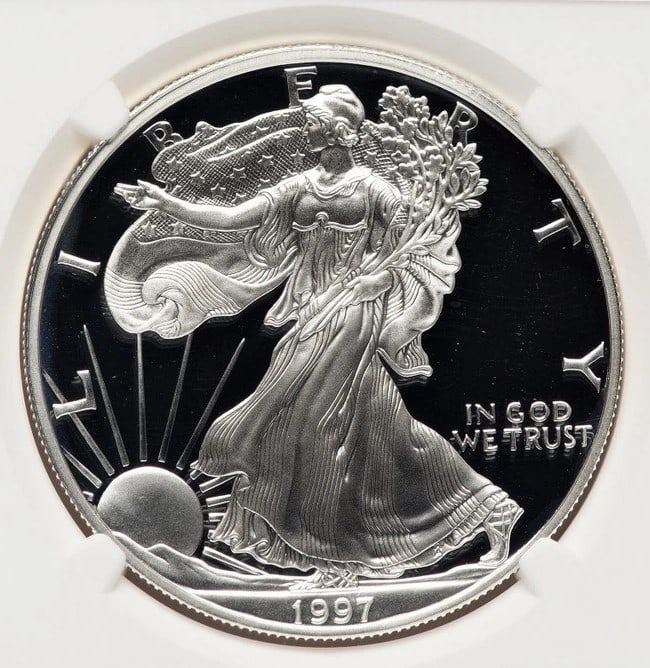 1997-P PROOF SILVER EAGLE 1 OZ THOMAS URAM (1 of 2)
