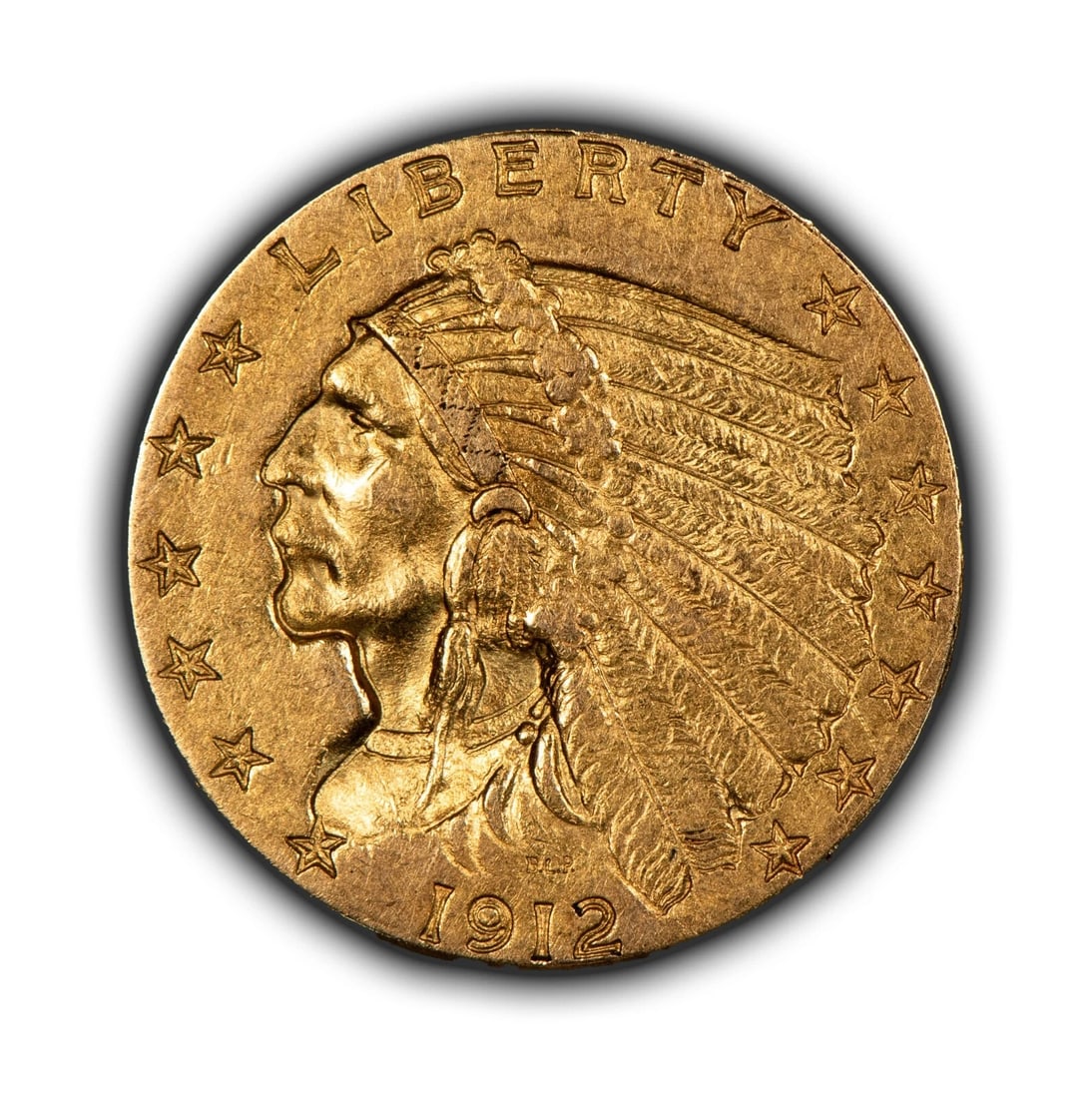 1912 G$2.50 INDIAN HEAD GOLD QUARTER EAGLE: 1912 G$2.50 Indian Head Gold Quarter Eagle Brand/Mint: U.S. Mint Year: 1912 Fineness: 0.9 Country of Origin: United States Accessories: None Accessories Notice: When purchasing pre-owned goods, ple