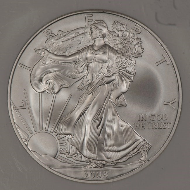 2008-W 1 OZ SILVER EAGLE BURNISHED (1 of 2)