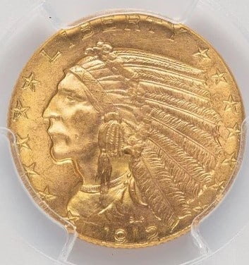 1912 $5 INDIAN HALF EAGLE (1 of 2)