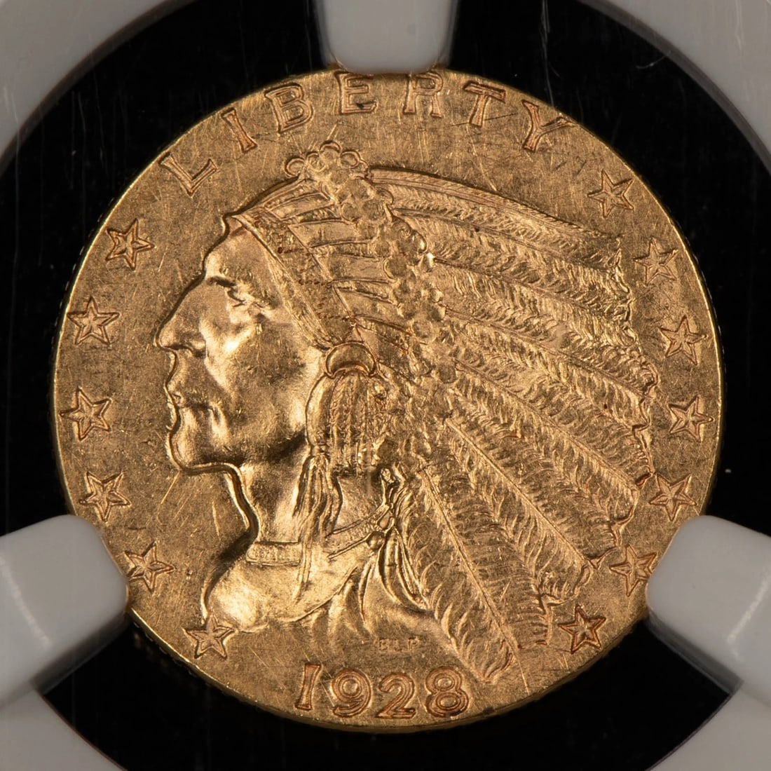 1928 G$2.50 INDIAN HEAD GOLD QUARTER EAGLE: 1928 G$2.50 Indian Head Gold Quarter Eagle Brand/Mint: U.S. Mint Year: 1928 Fineness: 0.9 Country of Origin: United States Accessories: None Accessories Notice: When purchasing pre-owned goods, ple