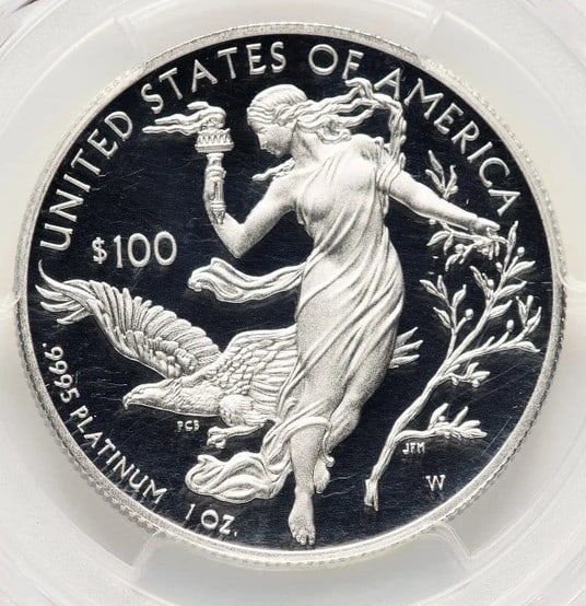 2016-W PROOF PLATINUM EAGLE 1 OZ BLUE GRADIENT - 2