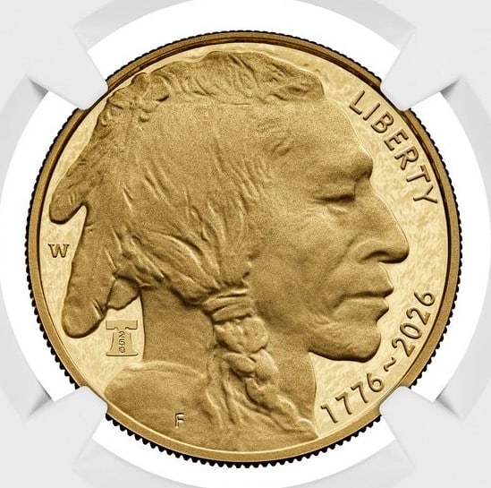 2026-W 1 OZ PROOF GOLD BUFFALO AR 250 LIBERTY BELL: 2026-W 1 oz Proof Gold Buffalo AR 250 Liberty Bell Year: 2026 Composition: Gold Denomination: $50 Country of Origin: United States Accessories: None Accessories Notice: When purchasing pre-owned go