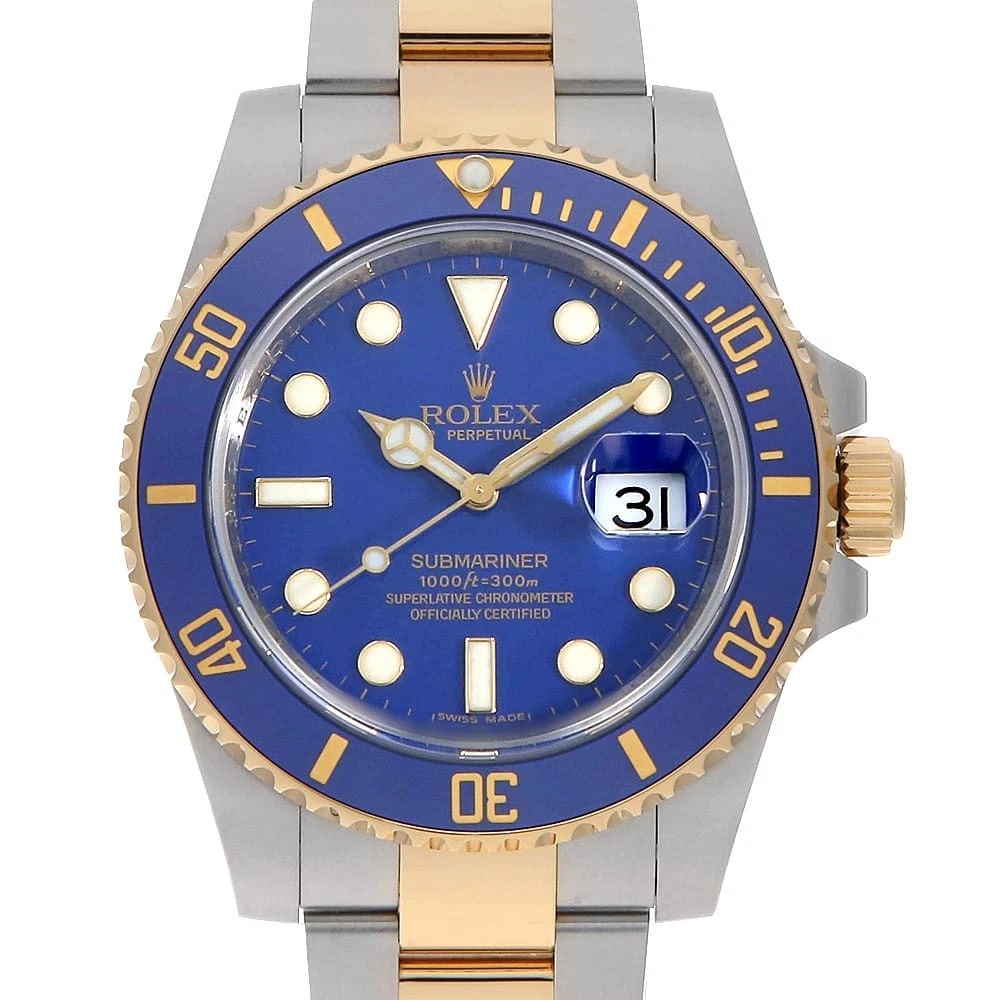ROLEX SUBMARINER DATE BLUE WATCH: ROLEX SUBMARINER Date blue watch Brand: ROLEX Type/Style: Wrist watch Material: Band Material Stainless Steel/Yellow Gold, Case Material Stainless Steel/Yellow Gold Color: Dial Color Blue Size: Case:W