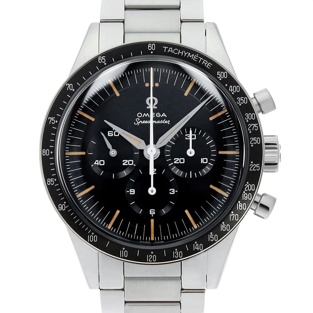 OMEGA SPEEDMASTER SPACE STAINLESS STEEL WATCH: OMEGA Speedmaster Space Stainless Steel watch Brand: OMEGA Type/Style: Wrist watch Material: Band Material Stainless Steel, Case Material Stainless Steel Color: Dial Color Black Size: Case:W40mm