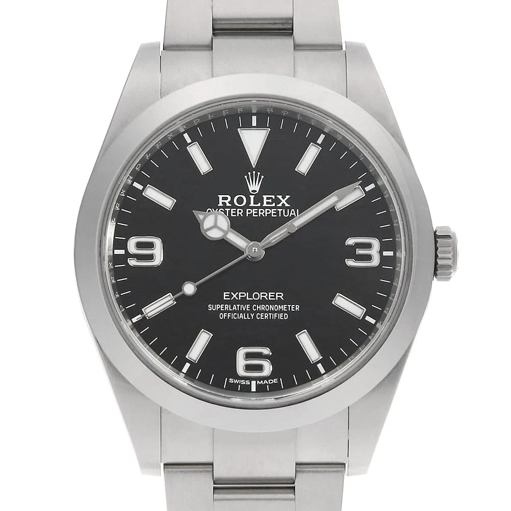 ROLEX EXPLORER WHITE BLACK STAINLESS STEEL WATCH: ROLEX Explorer White black Stainless Steel watch Brand: ROLEX Type/Style: Wrist watch Material: Band Material Stainless Steel, Case Material Stainless Steel Color: Dial Color Black Size: Case:W39mm Ci