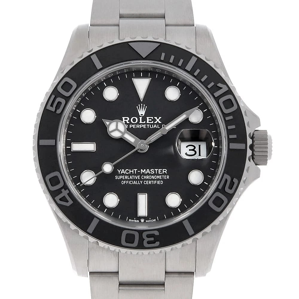 ROLEX YACHT MASTER BLACK WATCH: ROLEX Yacht Master black watch Brand: ROLEX Type/Style: Wrist watch Material: Band Material Titanium, Case Material Titanium Color: Dial Color Black Size: Case:W42mm Circumference of Wrist:18cm Ac