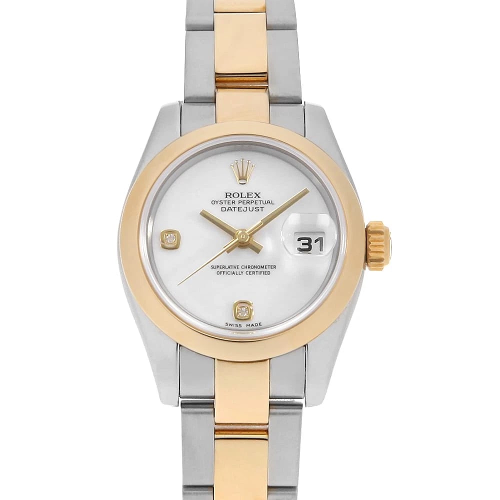 ROLEX DATEJUST DIAMOND WHITE WATCH: ROLEX Datejust diamond white watch Brand: ROLEX Type/Style: Wrist watch Material: Band Material Stainless Steel/Yellow Gold, Case Material Stainless Steel/Yellow Gold Color: Dial Color White Size: Cas