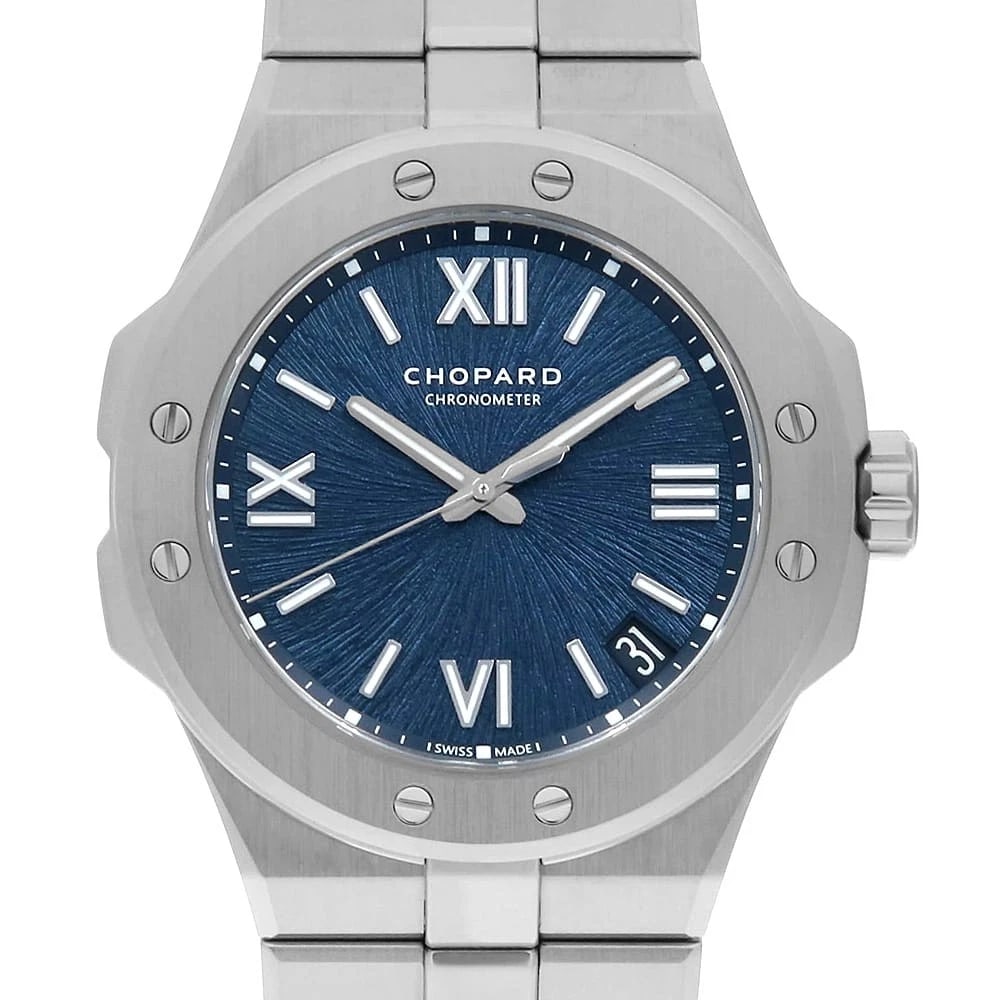 CHOPARD STAINLESS STEEL WATCH: Chopard Stainless Steel watch Brand: Chopard Type/Style: Wrist watch Material: Band Material Stainless Steel, Case Material Stainless Steel Color: Dial Color Blue Size: Case:W41mm Circumference of