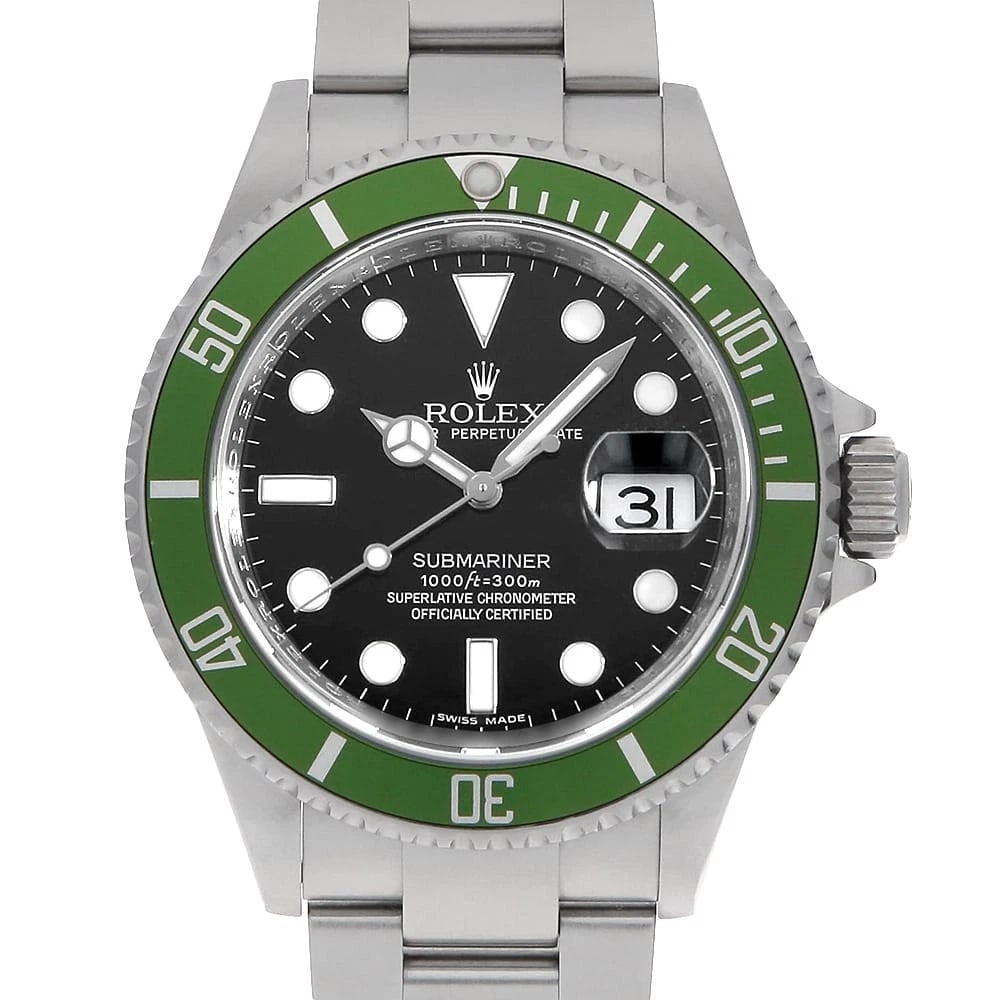 ROLEX SUBMARINER DATE GREEN WATCH: ROLEX SUBMARINER Date green watch Brand: ROLEX Type/Style: Wrist watch Material: Band Material Stainless Steel, Case Material Stainless Steel Color: Dial Color Green Size: Case:W40mm Circumference of 