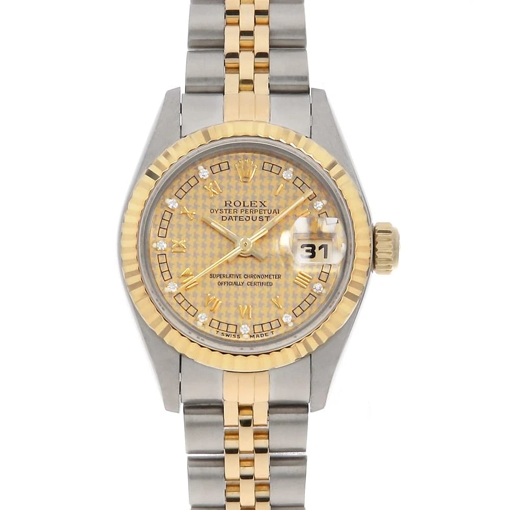 ROLEX DATEJUST DIAMOND CHAMPAGNE WATCH: ROLEX Datejust Diamond Champagne watch Brand: ROLEX Type/Style: Wrist watch Material: Band Material Stainless Steel/Yellow Gold, Case Material Stainless Steel/Yellow Gold Color: Dial Color Champagne G