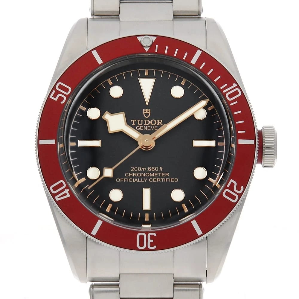TUDOR HERITAGE BLACK STAINLESS STEEL WATCH (1 of 3)