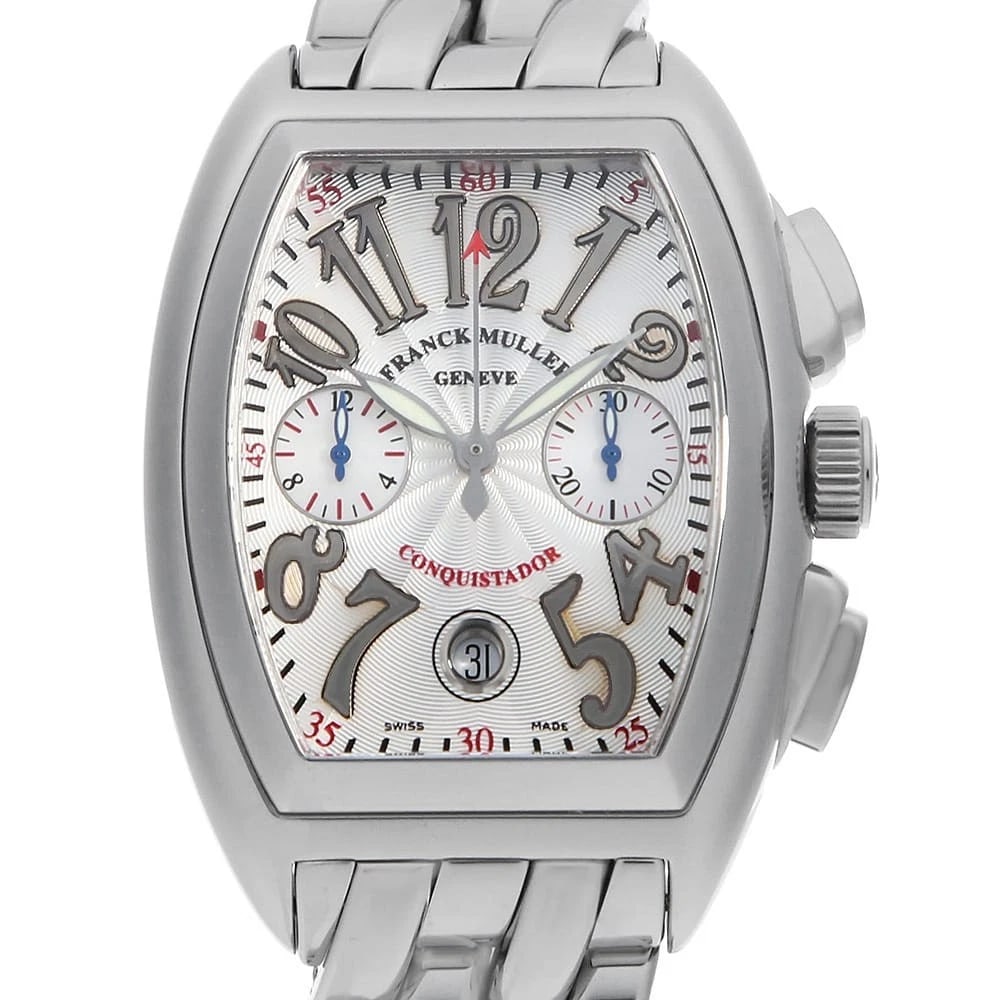 FRANCK MULLER CHRONOGRAPH STAINLESS STEEL WATCH: FRANCK MULLER chronograph Stainless Steel watch Brand: FRANCK MULLER Type/Style: Wrist watch Material: Band Material Stainless Steel, Case Material Stainless Steel Color: Dial Color Silver Size: