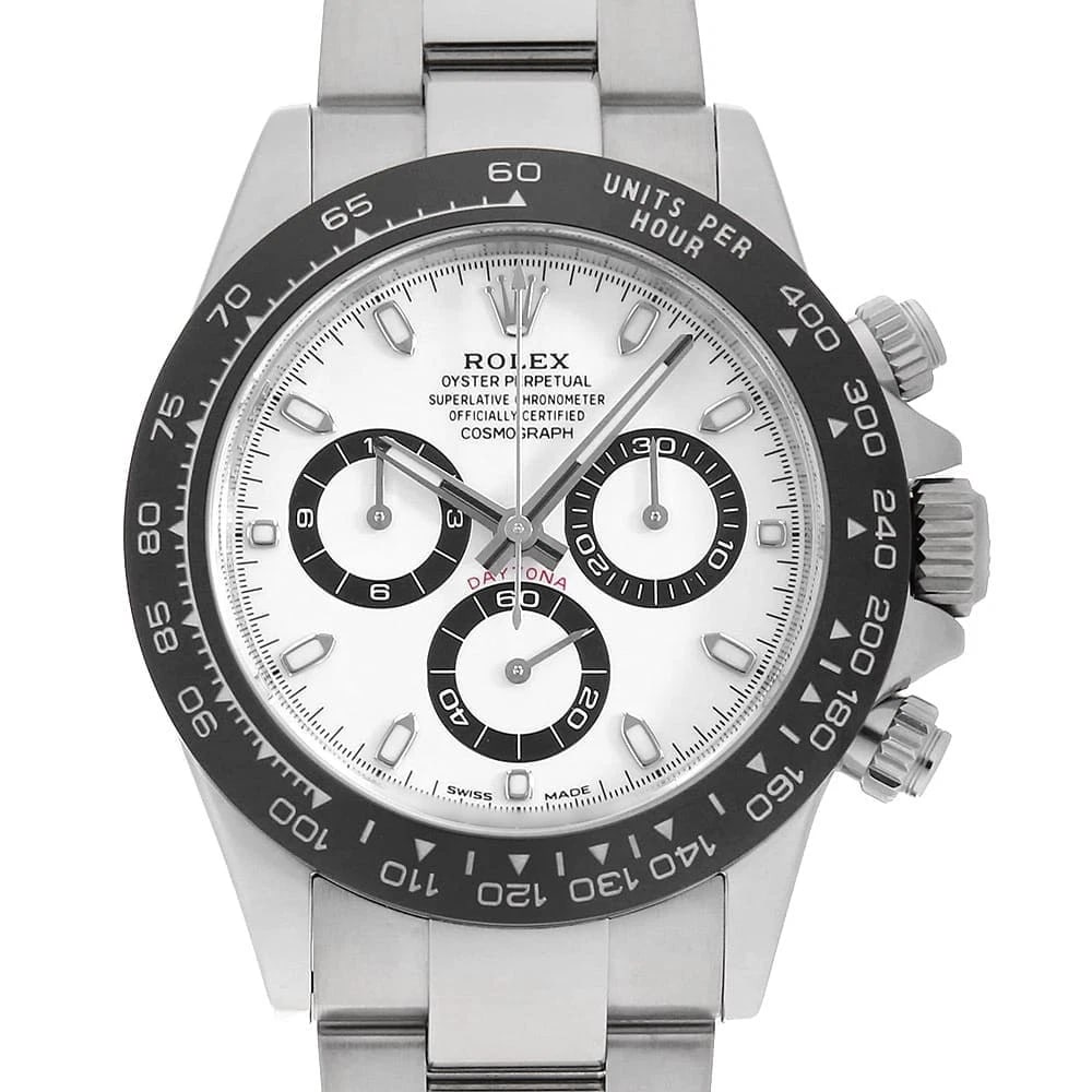 ROLEX COSMOGRAPH DAYTONA WHITE WATCH: ROLEX Cosmograph Daytona white watch Brand: ROLEX Type/Style: Wrist watch Material: Band Material Stainless Steel, Case Material Stainless Steel Color: Dial Color White Size: Case:W40mm Circumference 