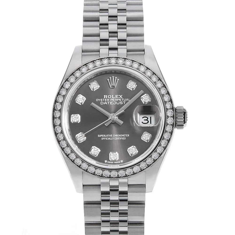 ROLEX DATEJUST BEZEL DIAMOND GRAY WATCH: ROLEX Datejust bezel diamond gray watch Brand: ROLEX Type/Style: Wrist watch Material: Band Material Stainless Steel, Case Material Stainless Steel/White gold Color: Dial Color Gray Size: Case:W28mm C