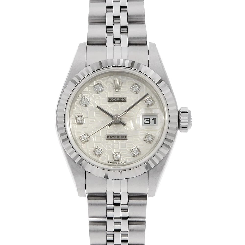 ROLEX DATEJUST DIAMOND SILVER CARVING COMPUTER WATCH: ROLEX Datejust Diamond Silver Carving computer watch Brand: ROLEX Type/Style: Wrist watch Material: Band Material Stainless Steel, Case Material Stainless Steel/White gold Color: Dial Color Silver
