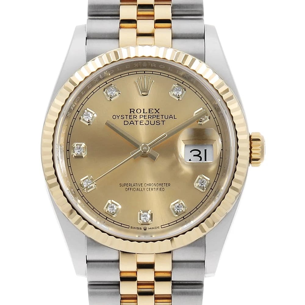 ROLEX DATEJUST DIAMOND CHAMPAGNE WATCH: ROLEX Datejust diamond Champagne watch Brand: ROLEX Type/Style: Wrist watch Material: Band Material Stainless Steel/Yellow Gold, Case Material Stainless Steel/Yellow Gold Color: Dial Color Champagne G