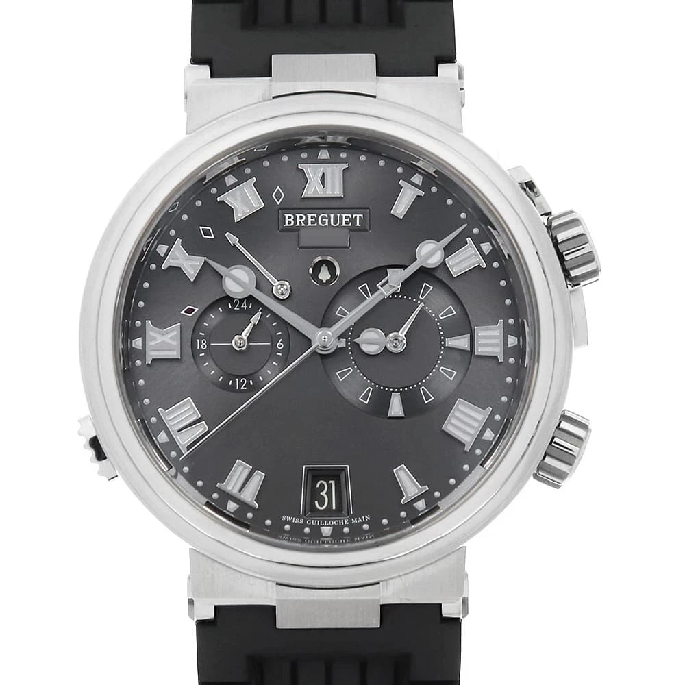 BREGUET MARINE TITANIUM WATCH: Breguet Marine Titanium watch Brand: Breguet Type/Style: Wrist watch Material: Band Material rubber, Case Material Titanium Color: Dial Color Gray Size: Case:W40mm Accessories: None Access