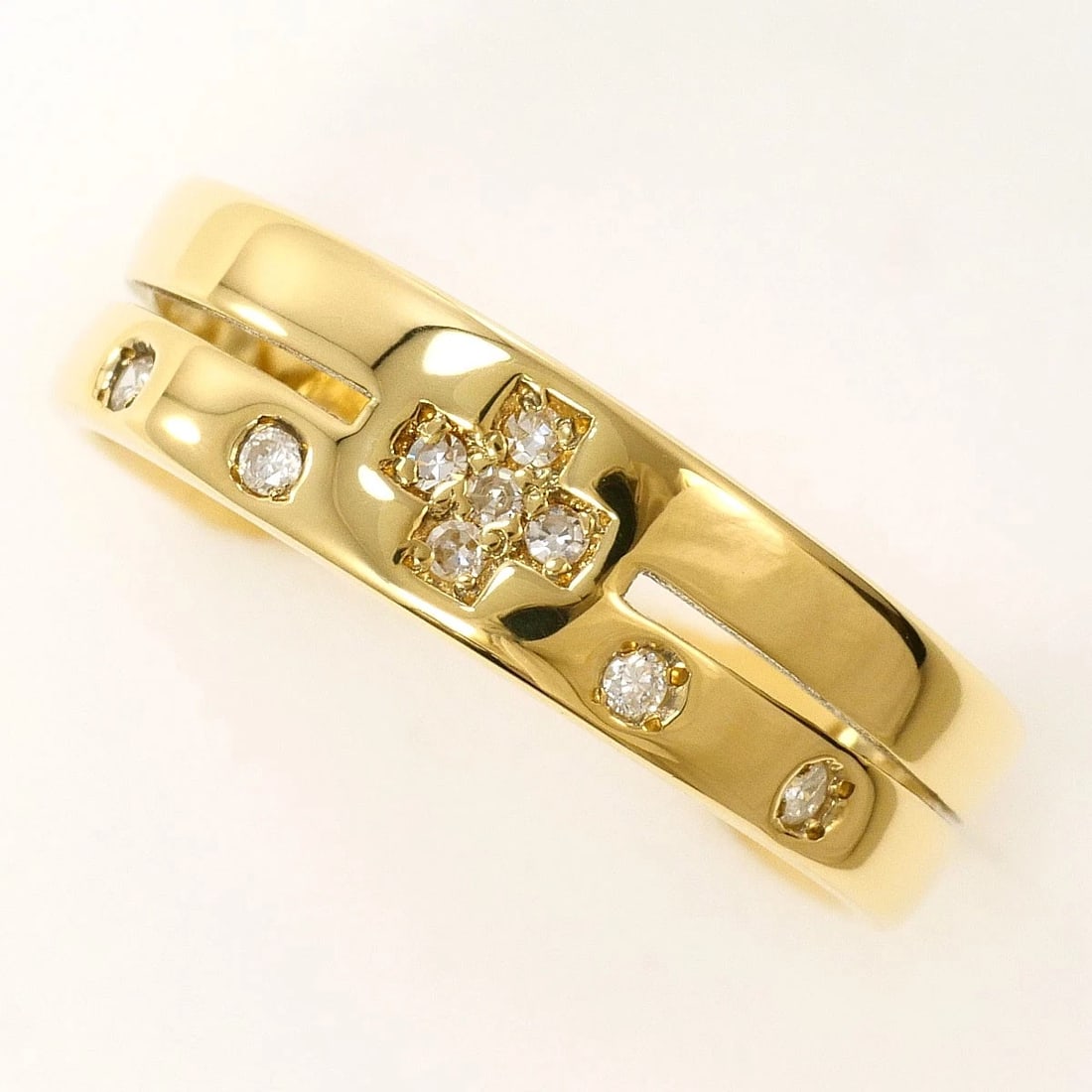 K18 18K GOLD RING DIAMOND: K18 18k gold Ring Diamond Brand: No Brand Type/Style: Ring Material: 18k gold, Color: Gold Size: US7 Accessories: None Accessories Notice: When purchasing pre-owned goods, please refer to