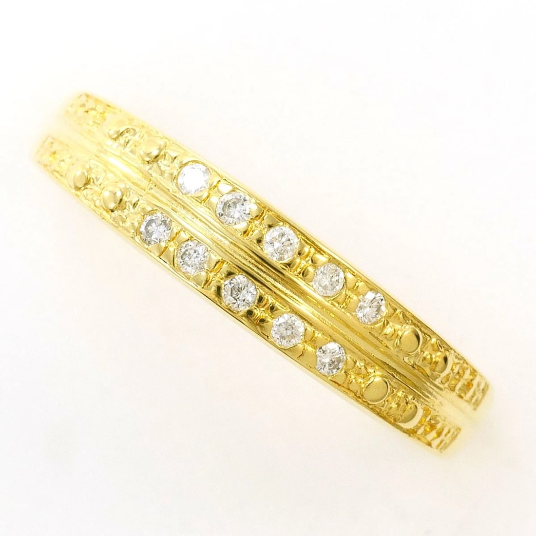 K18 18K GOLD RING DIAMOND: K18 18k gold Ring Diamond Brand: No Brand Type/Style: Ring Material: 18k gold, Color: Gold Size: US 5 7/8 Accessories: None Accessories Notice: When purchasing pre-owned goods, please refer to the