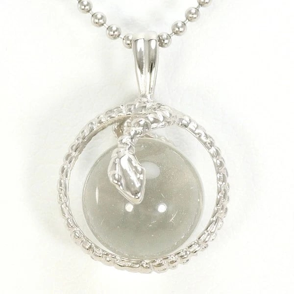 NECKLACE PT900/PLATINUM: Necklace PT900/Platinum Brand: No Brand Type/Style: Necklace Material: PT900/Platinum, Main Stone Quartz Color: Silver Size: Top: Total length around 19 x 0.5" (Top and chain are detachable) Chain: