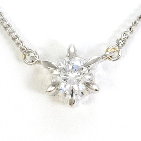 NECKLACE PT900/PLATINUM: Necklace PT900/Platinum Brand: No Brand Type/Style: Necklace Material: PT900/Platinum, Main Stone Diamond Color: Silver Size: Top: Total length around 8 x 0.3" (Top and chain are not detachable) Chain