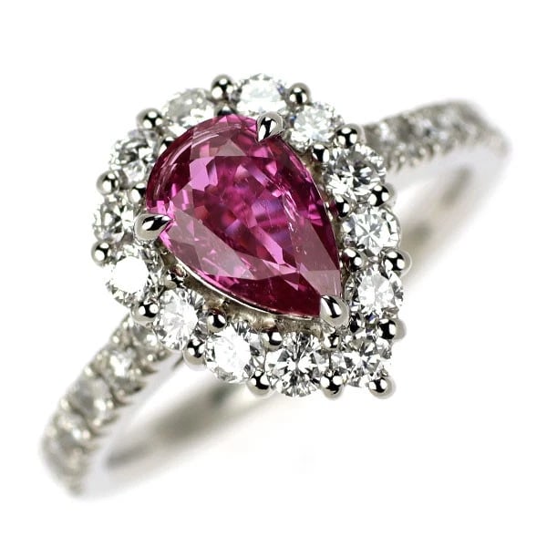 PT900 UNHEATED RUBY DIAMOND RING: Pt900 Unheated Ruby Diamond Ring Brand: None Type/Style: ring Material: Pt900, Main Stone Ruby Color: PT Size: 4.75 - 5US Accessories: None Accessories Notice: When purchasing pre-owned go