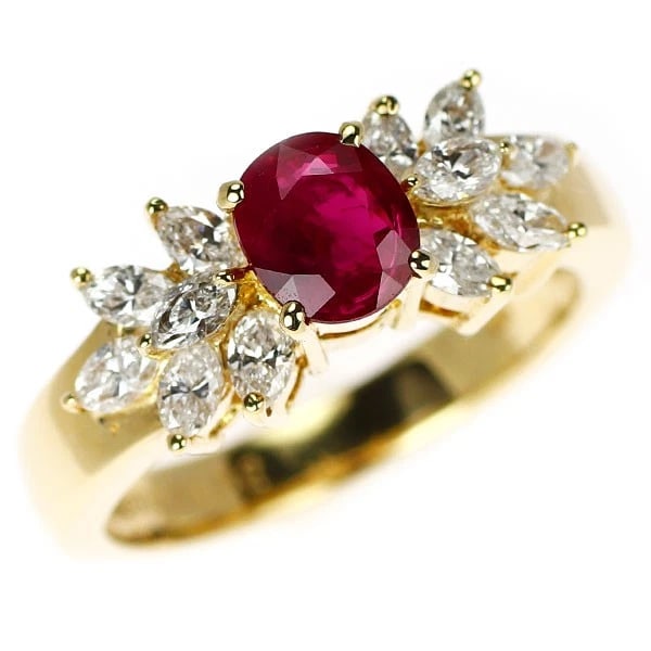 PONTE VECCHIO K18YG RUBY DIAMOND RING: Ponte Vecchio K18YG Ruby Diamond Ring Brand: Pontevecchio Type/Style: ring Material: K18YG, Main Stone Ruby Color: YG Size: 6.25 - 6.5US Accessories: None Accessories Notice: When purchasi